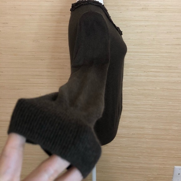 Caslon Viscose Cotton Angora Rabbit Cashmere Blend Button Up Cardigan Medium - Picture 4 of 7